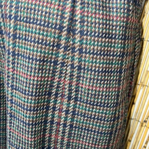 Sag Harbor Vintage Lana Wool Blend Plaid Pleated Bermuda Shorts