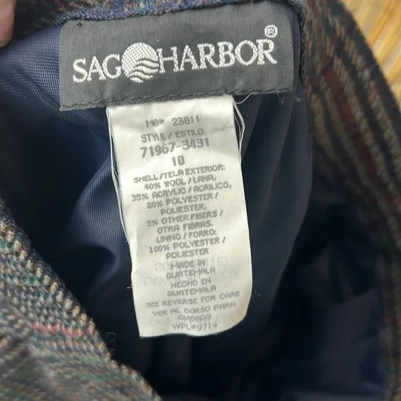 Sag Harbor Vintage Lana Wool Blend Plaid Pleated Bermuda Shorts