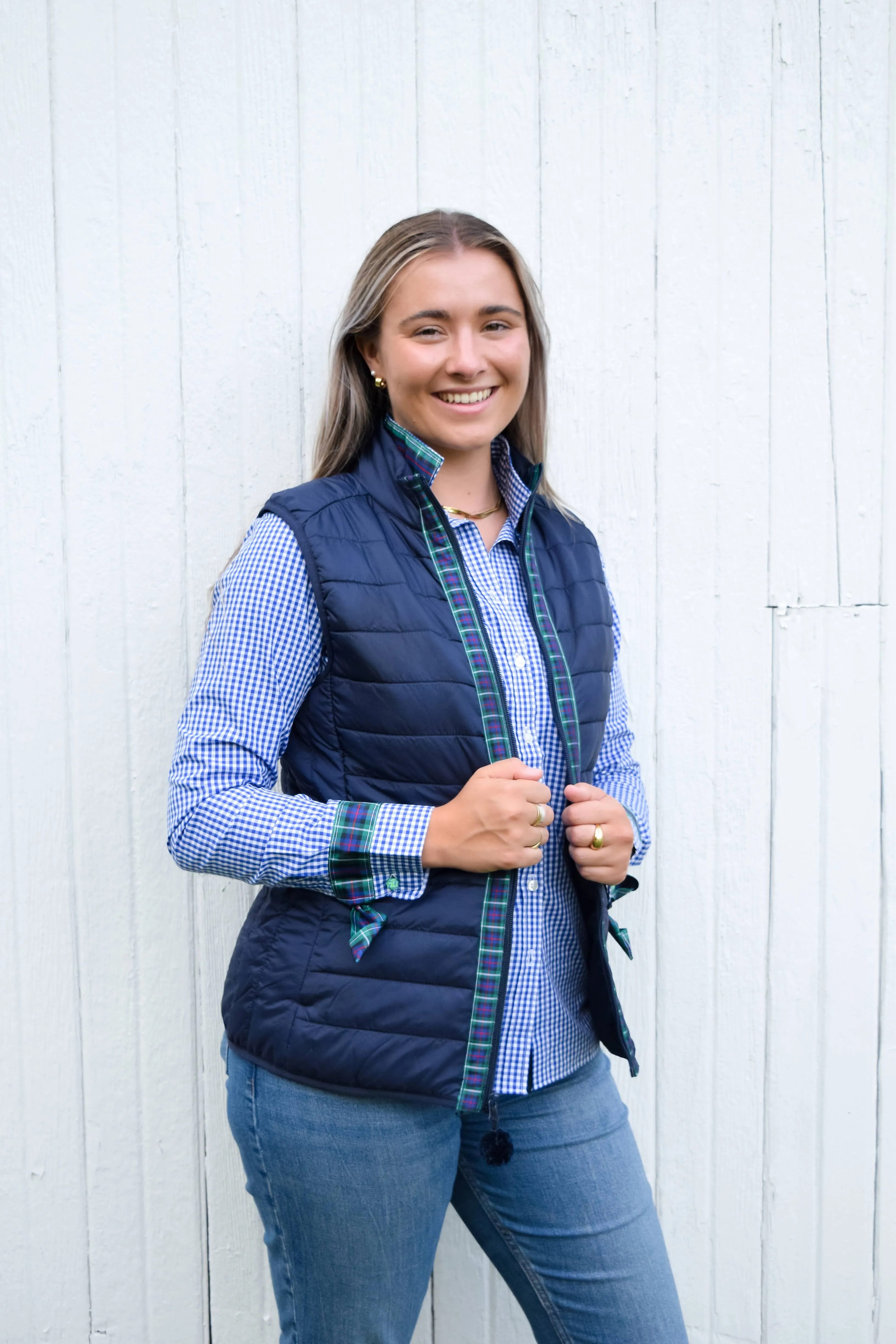 SALE - S, 2XL & 3XL - Maggie May Ribbon Puffer Vest (PF18) *FINAL SALE*