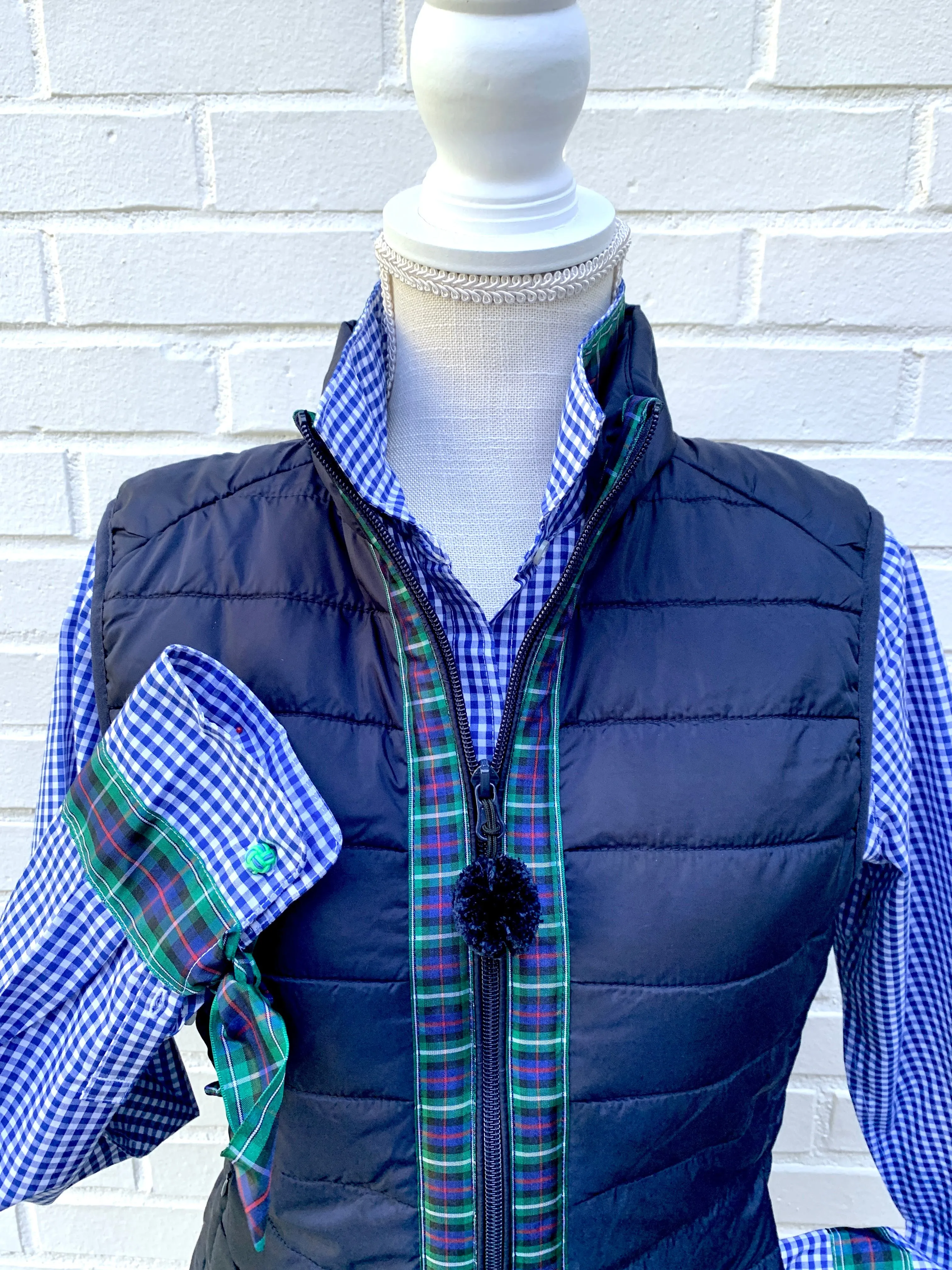 SALE - S, 2XL & 3XL - Maggie May Ribbon Puffer Vest (PF18) *FINAL SALE*
