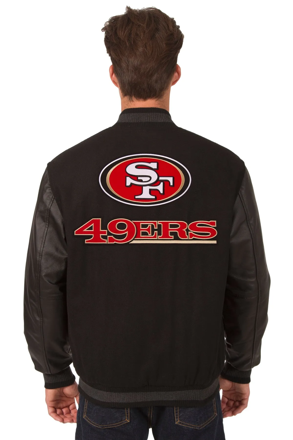 San Francisco 49ers Reversible Wool and Leather Jacket