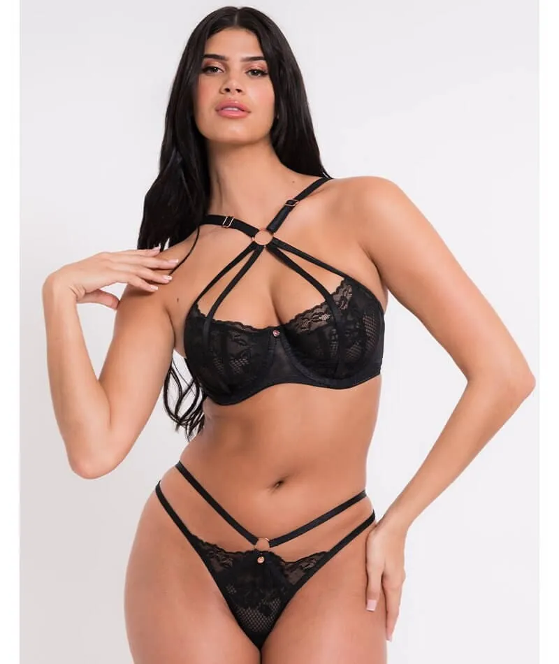 Scantilly Centrepiece Half Cup Bra - Black
