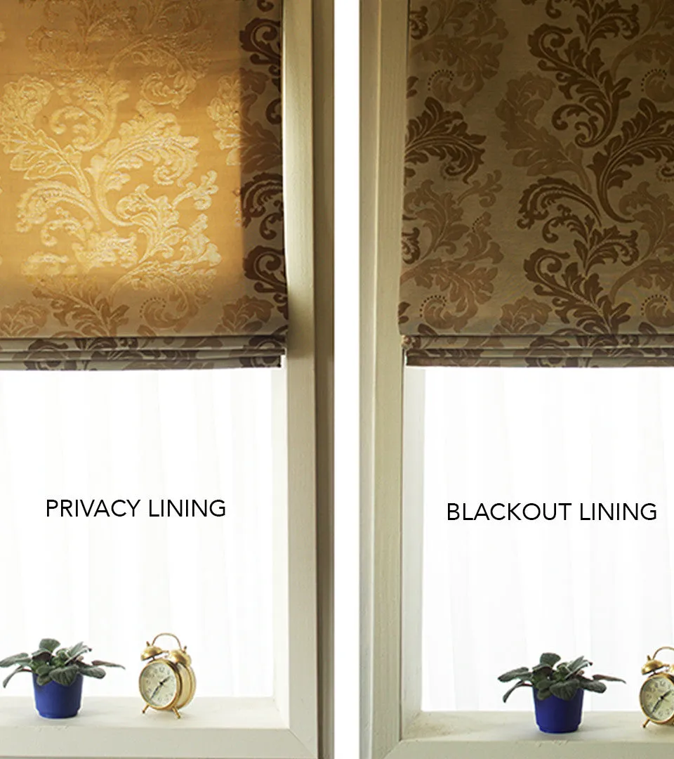 Seamless Light Green Diamond Pattern Beige Jacquard Custom Made Farmhouse style Flat Roman Shade.