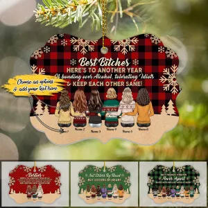 Side By Side Or Miles Apart Personalized Custom Name Aluminum Ornaments Gift For Christmas