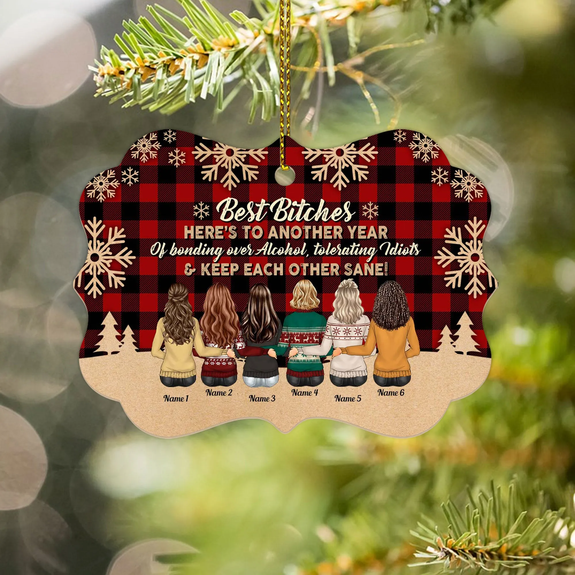 Side By Side Or Miles Apart Personalized Custom Name Aluminum Ornaments Gift For Christmas