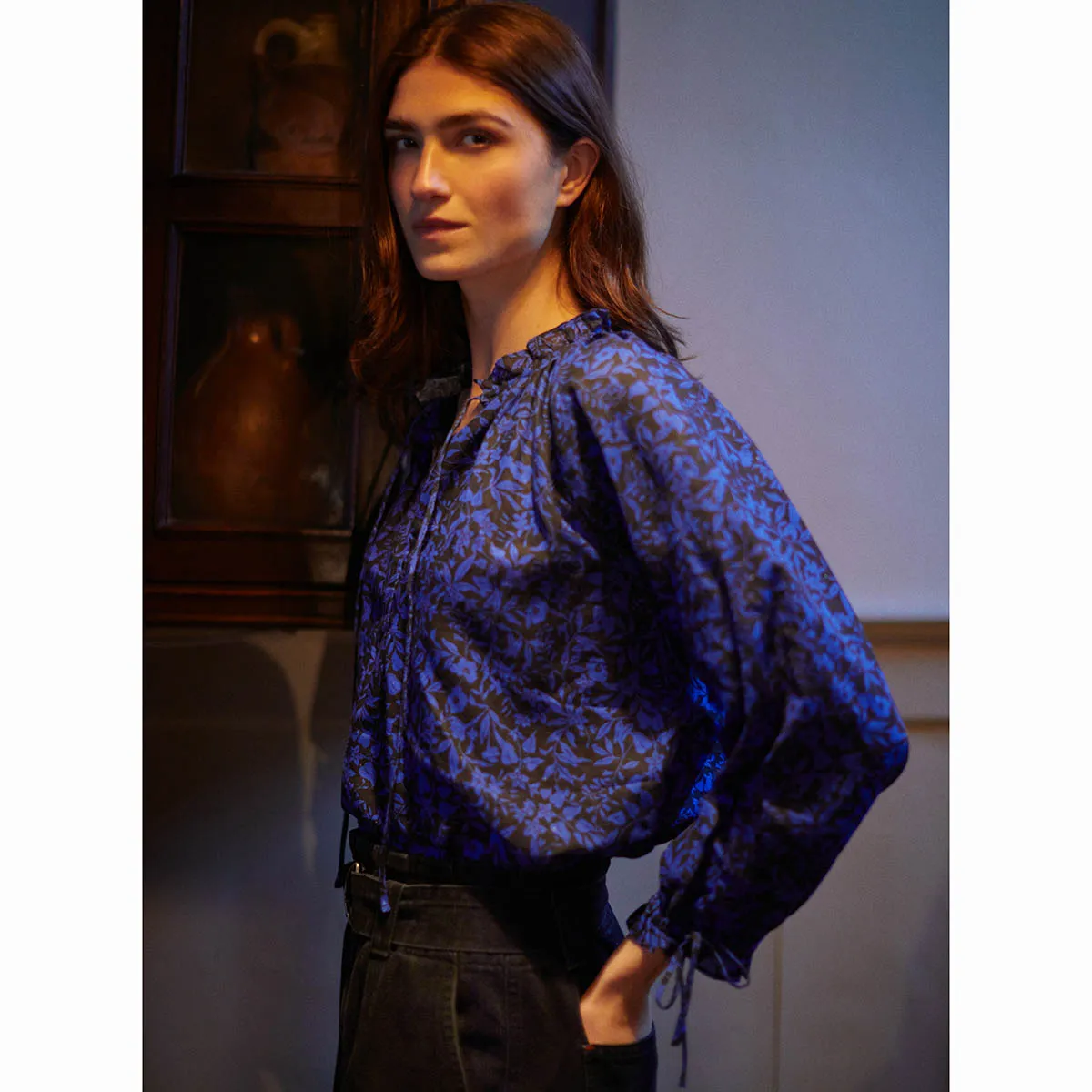 Sideline Betty Top Blue Print