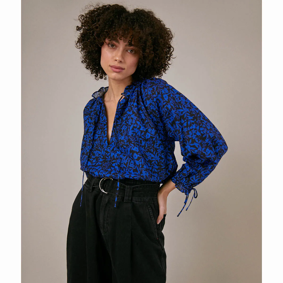 Sideline Betty Top Blue Print