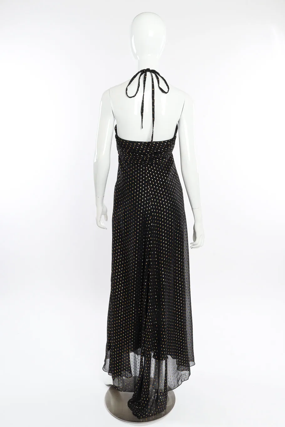 Silk Lamé Dot Halter Dress