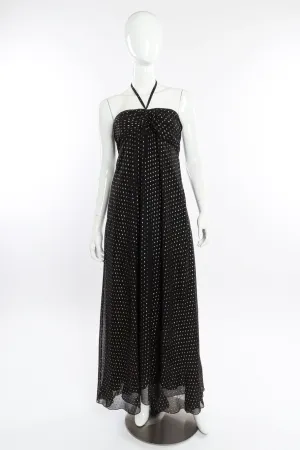 Silk Lamé Dot Halter Dress