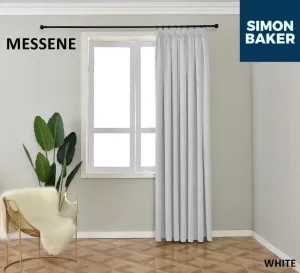 Simon Baker Messene White Ready Made Tape Curtain