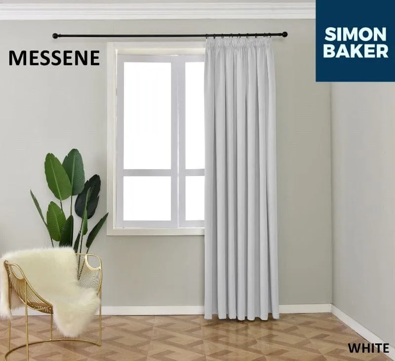 Simon Baker Messene White Ready Made Tape Curtain