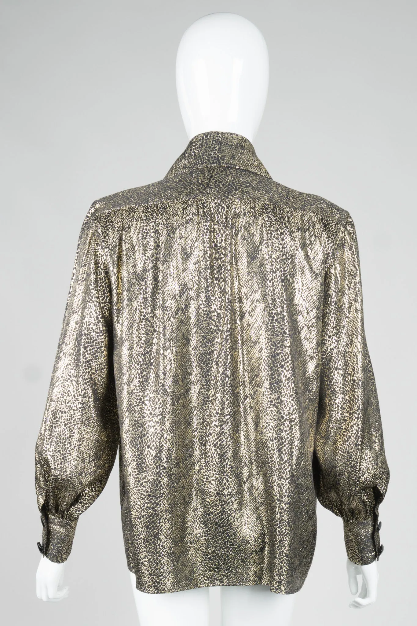 Snake Print Lamé Blouse & Skirt Set