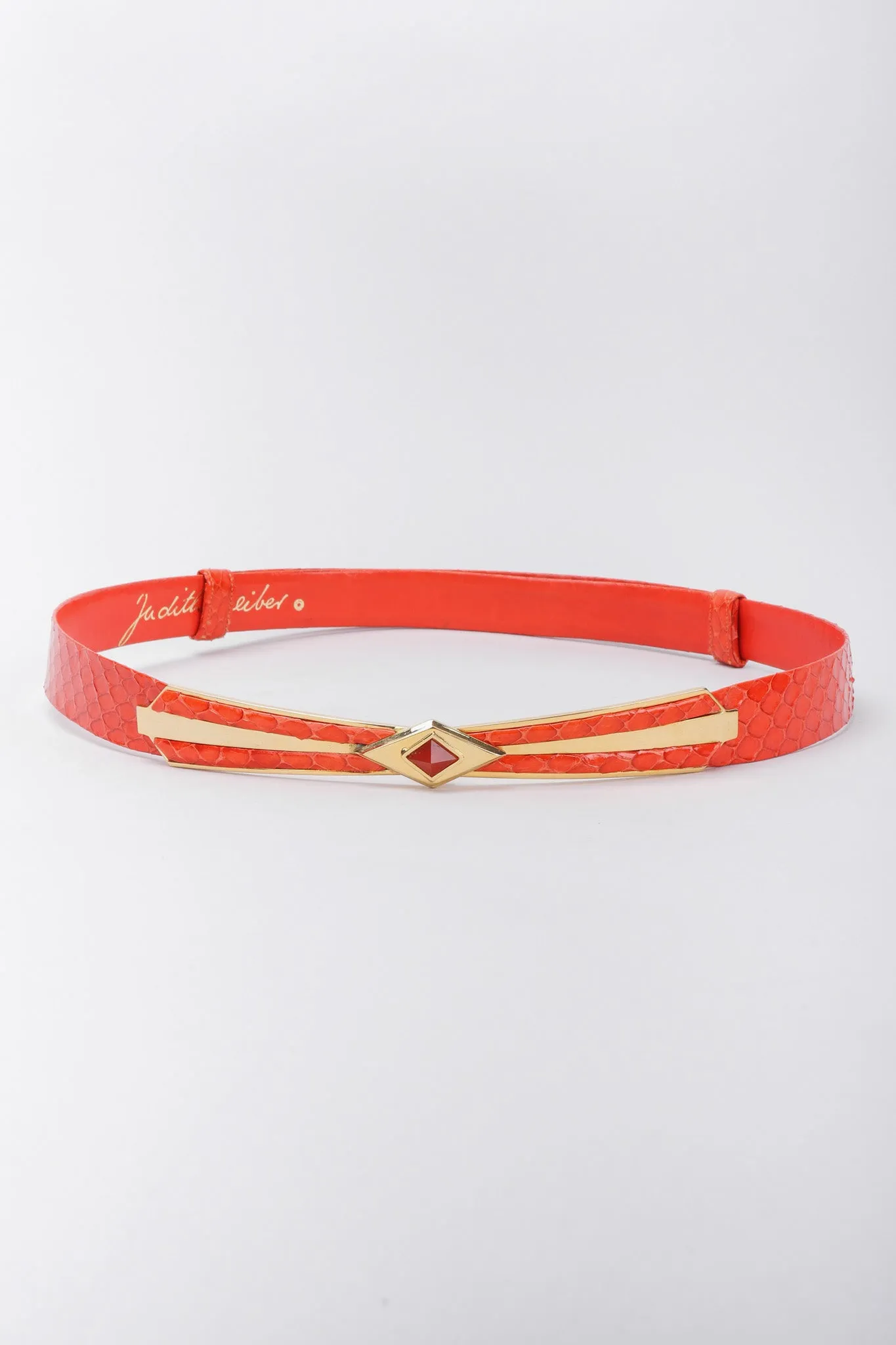 Snakeskin Diamond Shape Buckle Belt