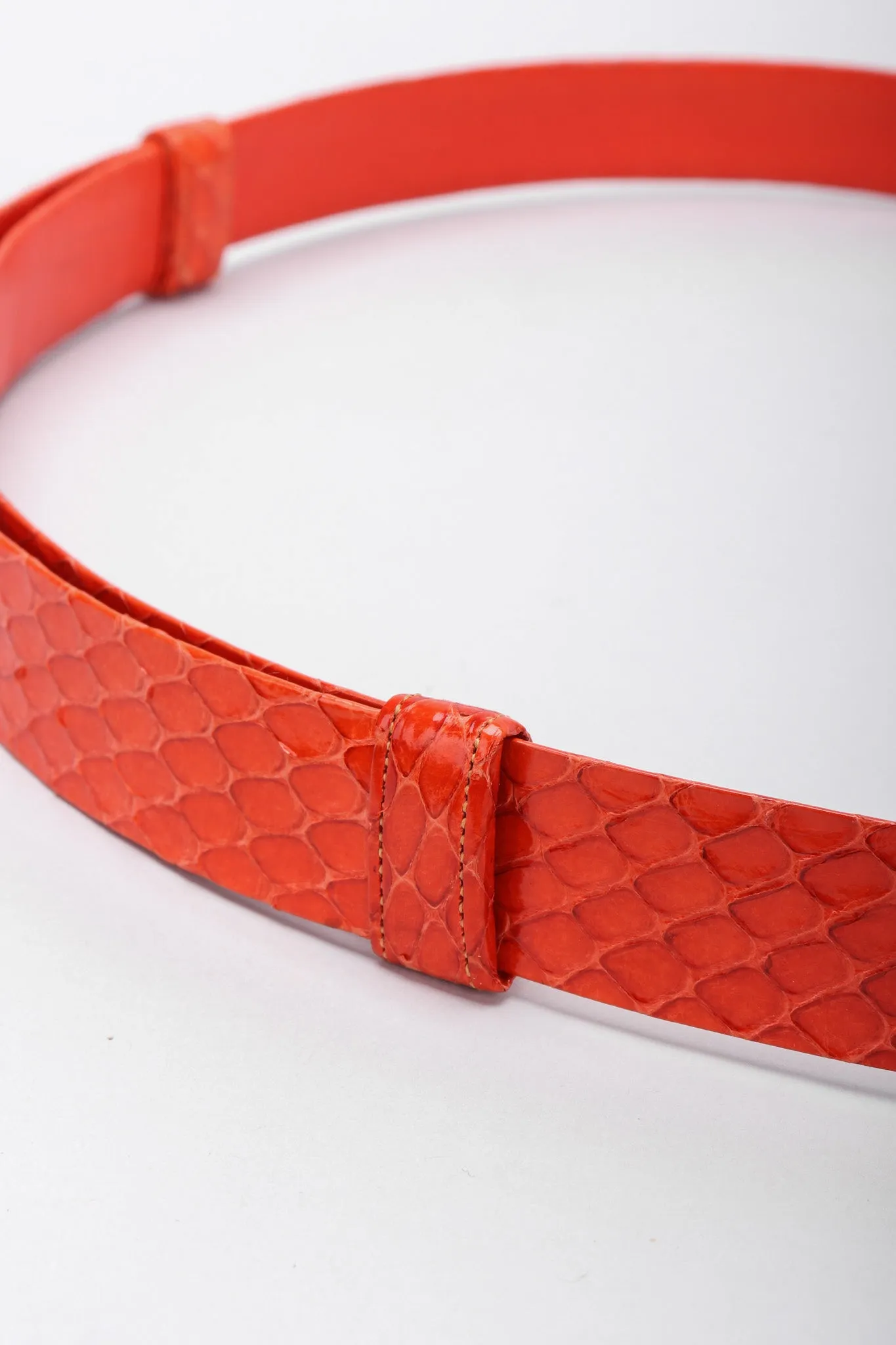 Snakeskin Diamond Shape Buckle Belt