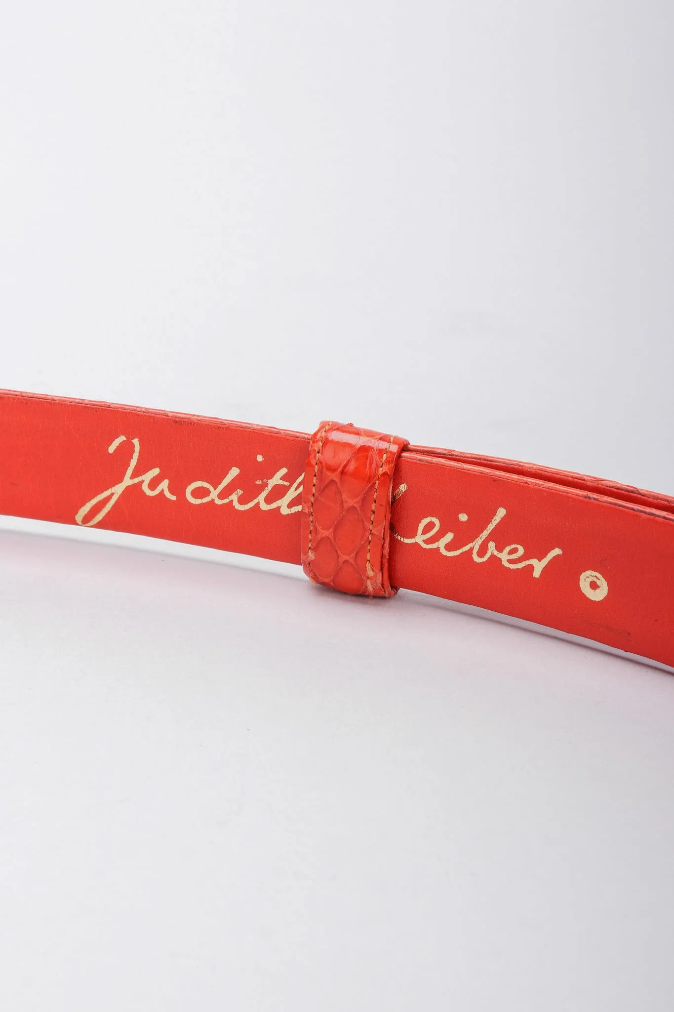 Snakeskin Diamond Shape Buckle Belt