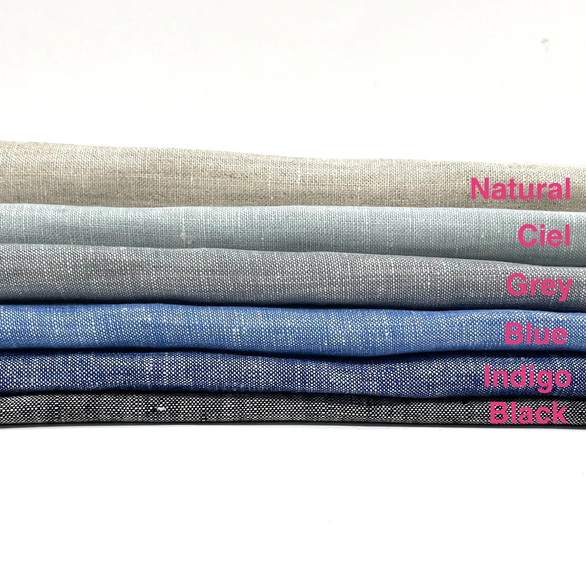 Solid Plain Double Width 100% Natural Linen Fabric By The Yard/CL1056