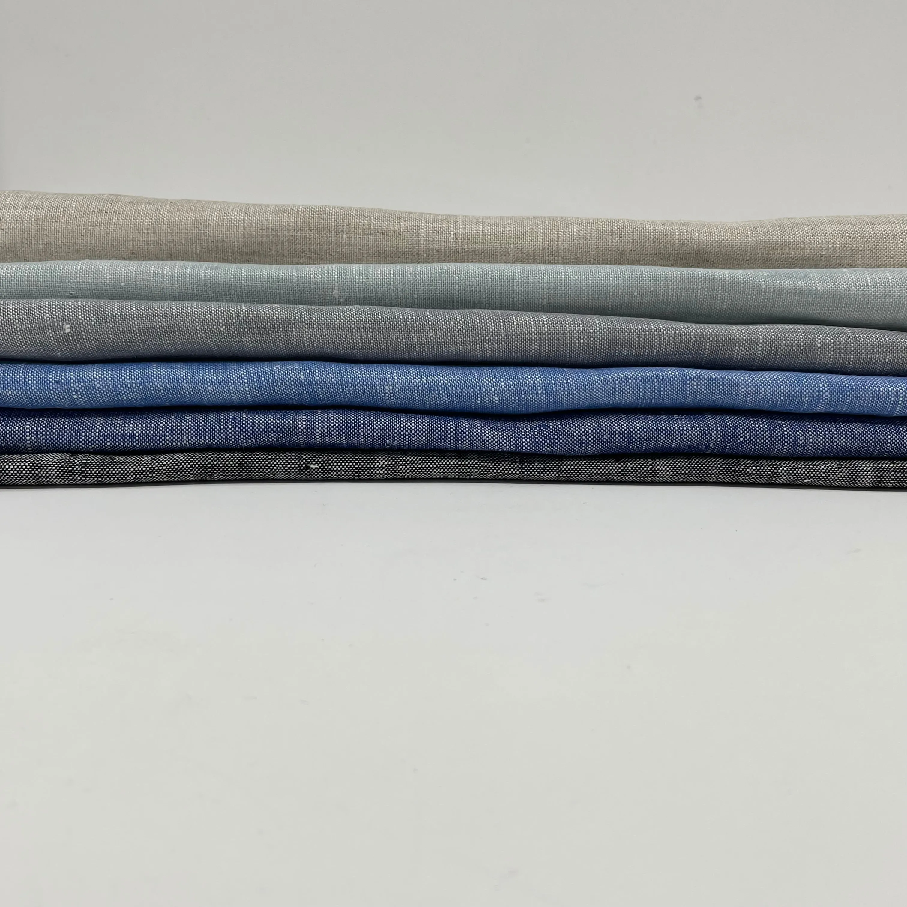 Solid Plain Double Width 100% Natural Linen Fabric By The Yard/CL1056