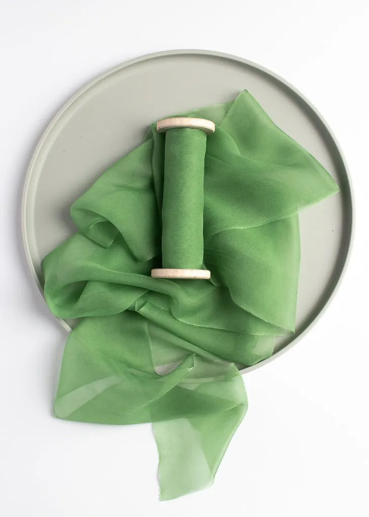 Spring Green Silk Ribbon - Gauze