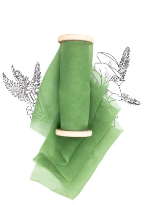 Spring Green Silk Ribbon - Gauze