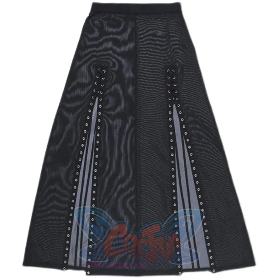 Summer High Waist Big Hemline Gauze Long Skirt S22921