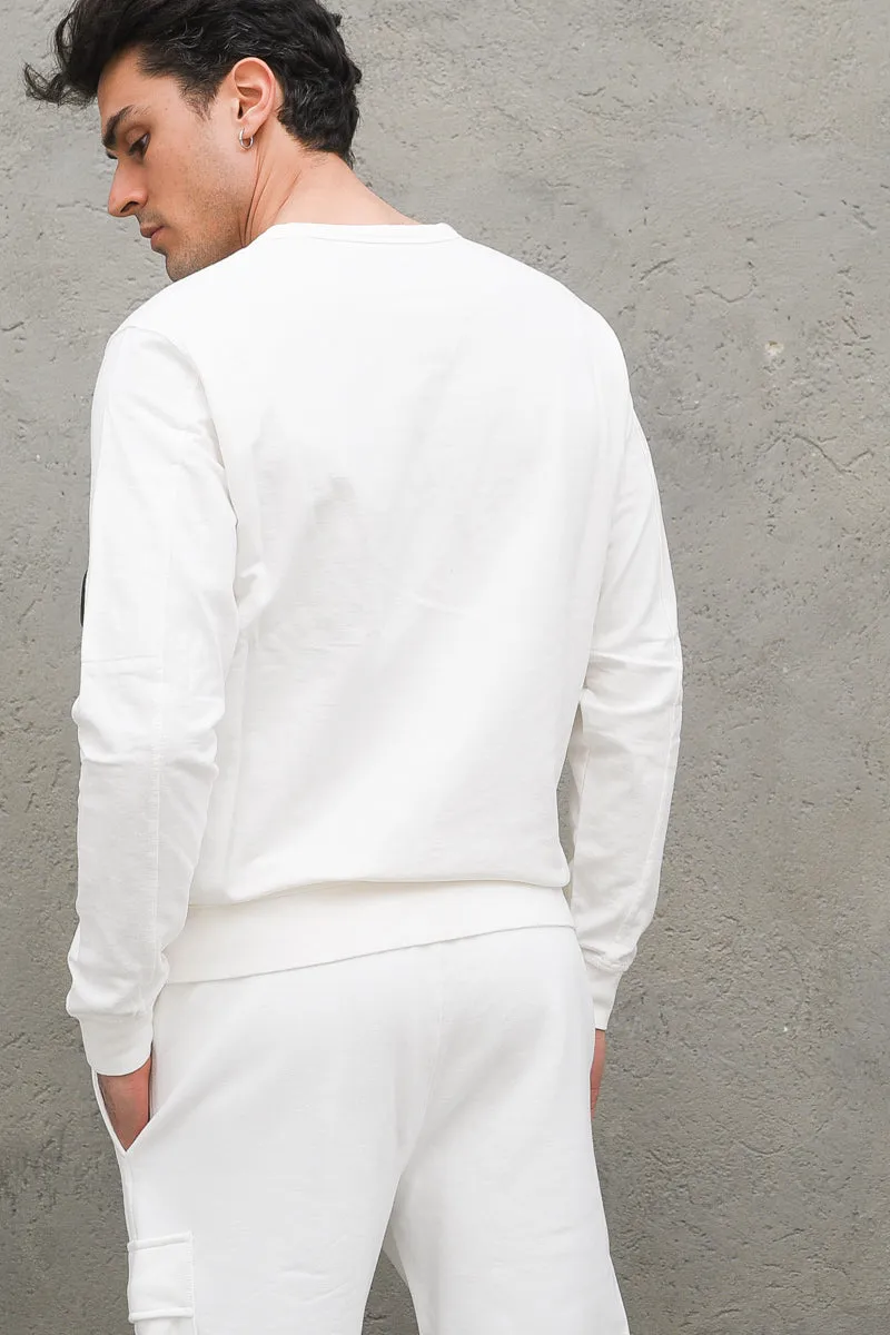 Sweatshirt Crew Neck - Light Fleece - Gauze White