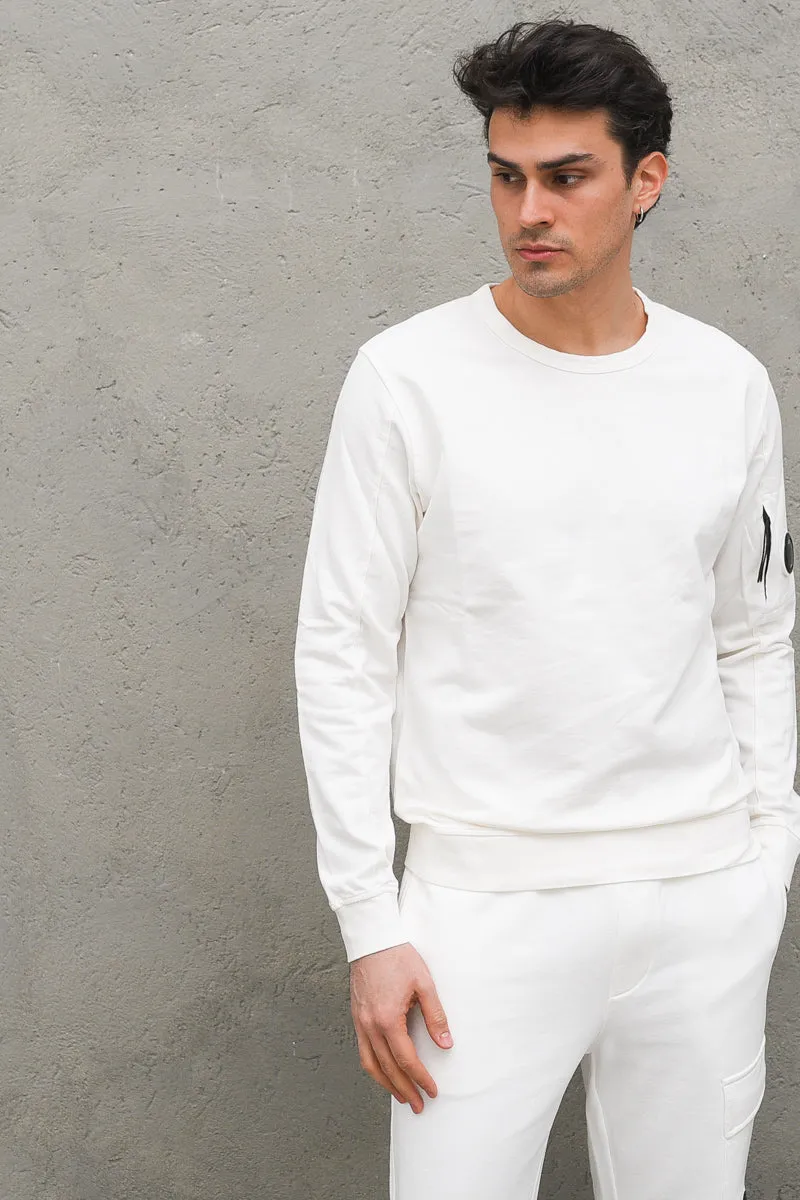 Sweatshirt Crew Neck - Light Fleece - Gauze White