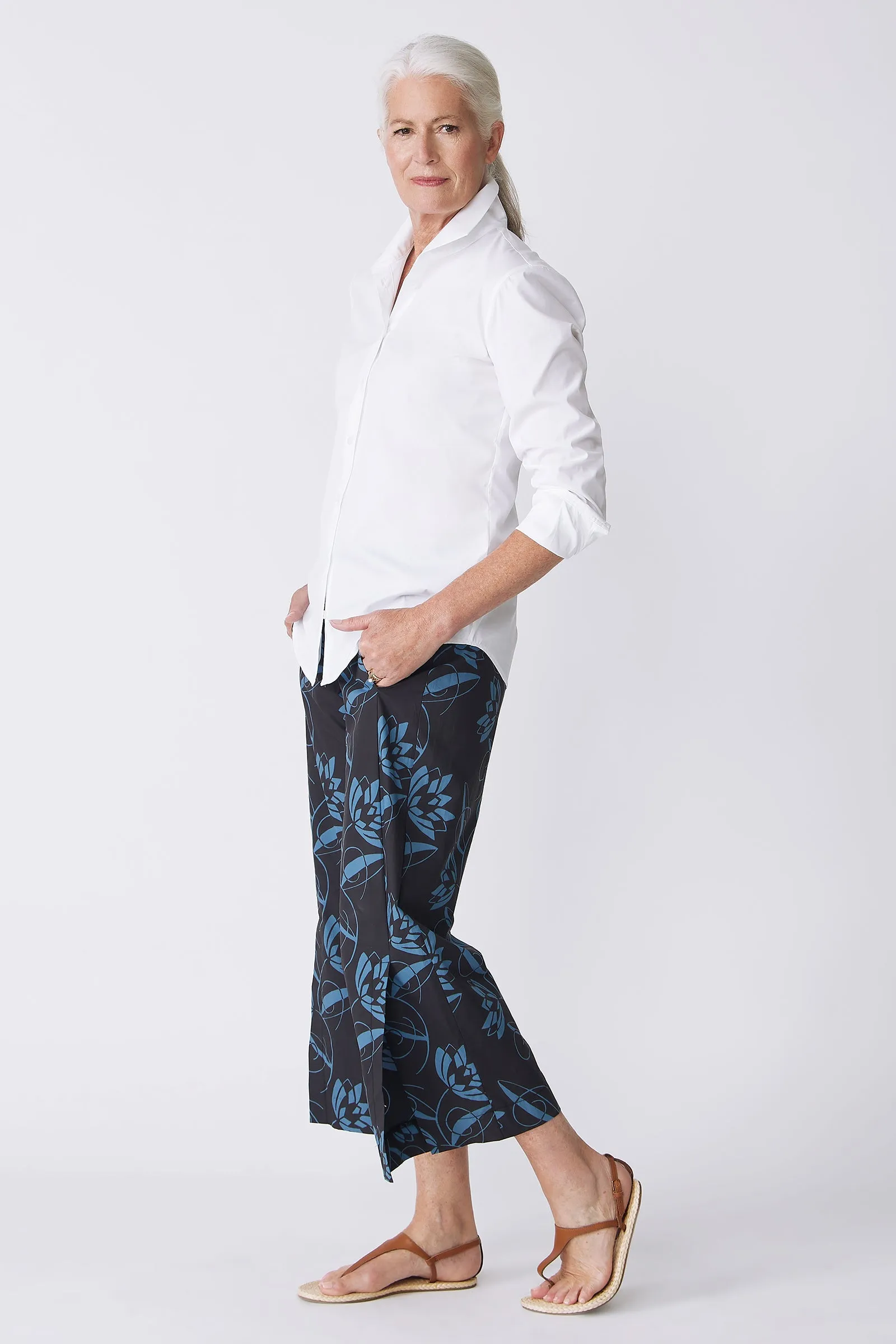 Tami Side Kick Pant - Lotus Print Blue