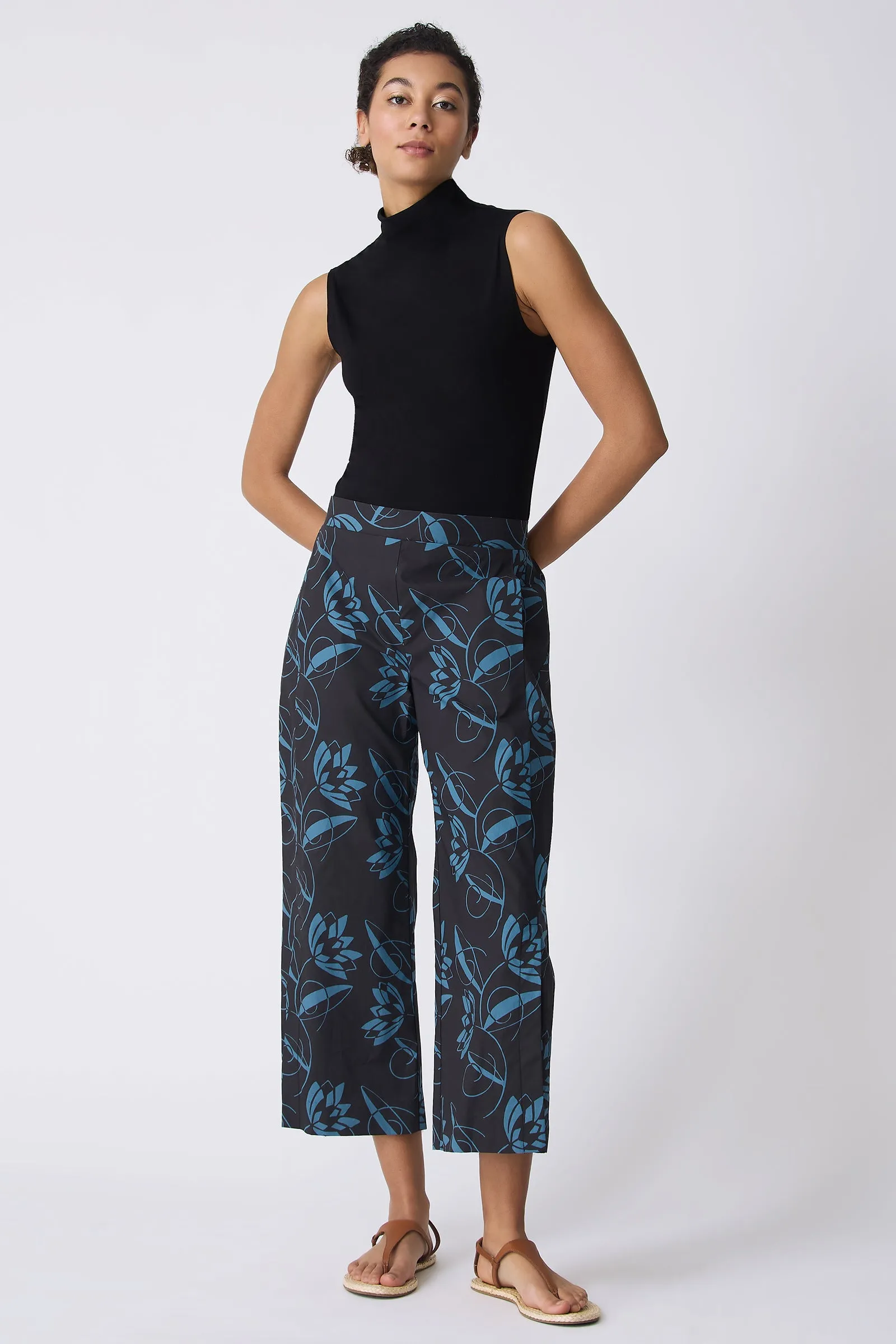 Tami Side Kick Pant - Lotus Print Blue