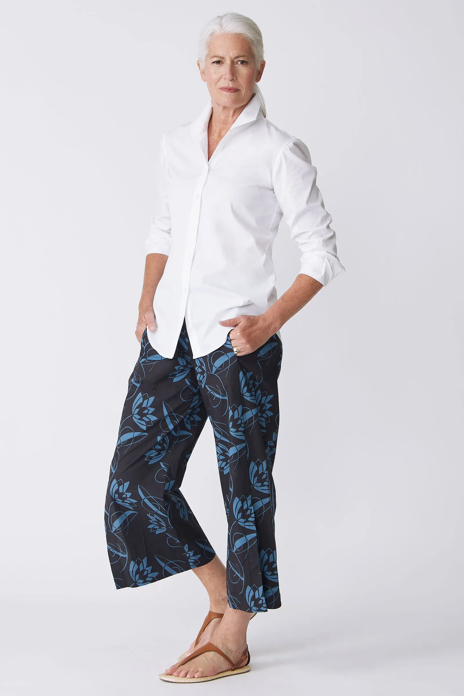 Tami Side Kick Pant - Lotus Print Blue
