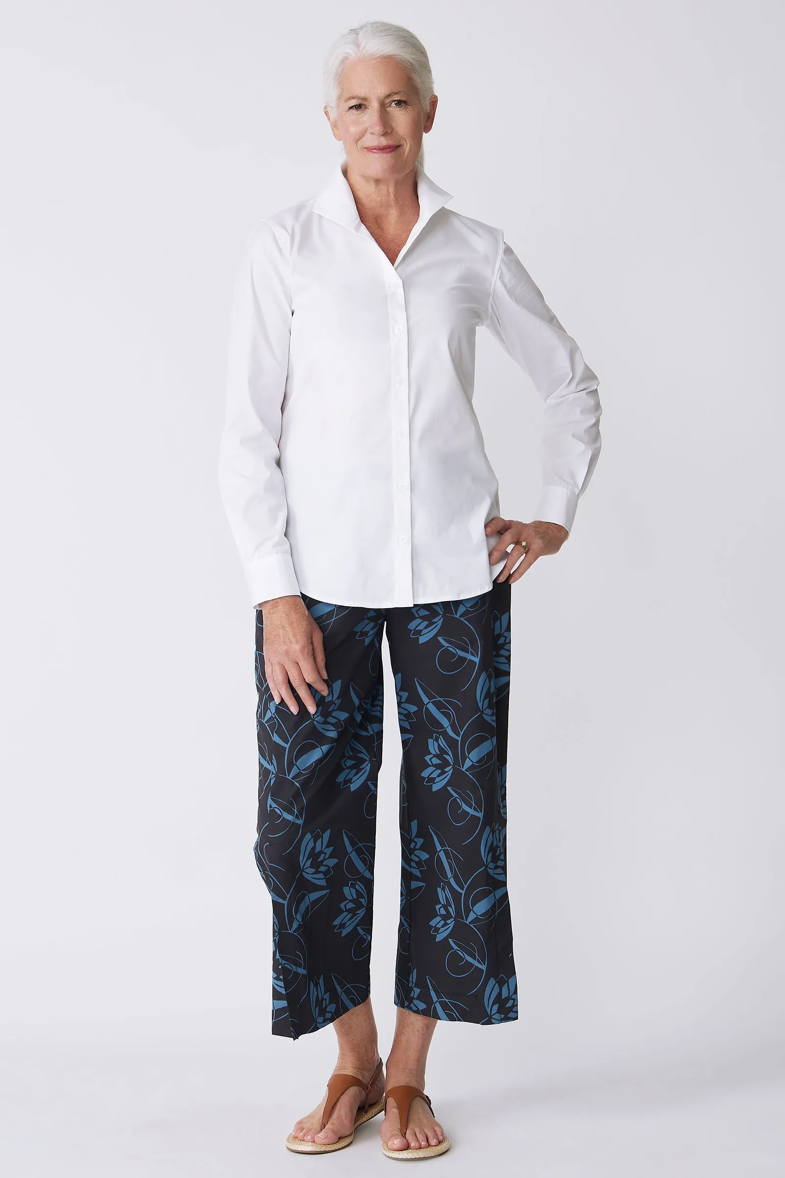 Tami Side Kick Pant - Lotus Print Blue