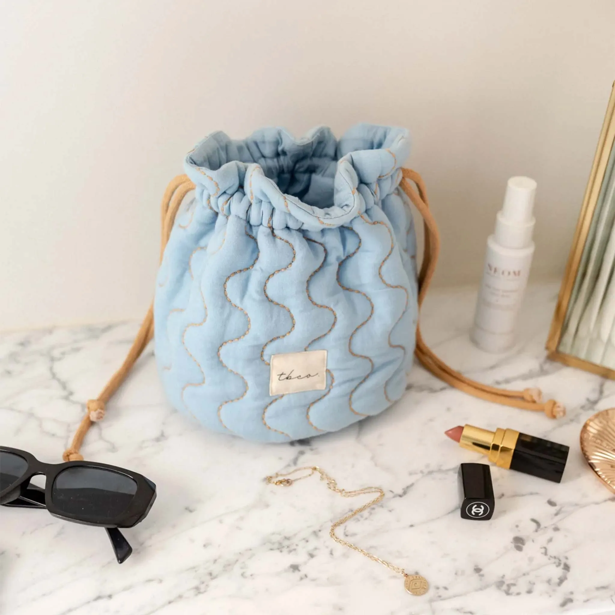 TBCo Blue Cotton Wash Bag