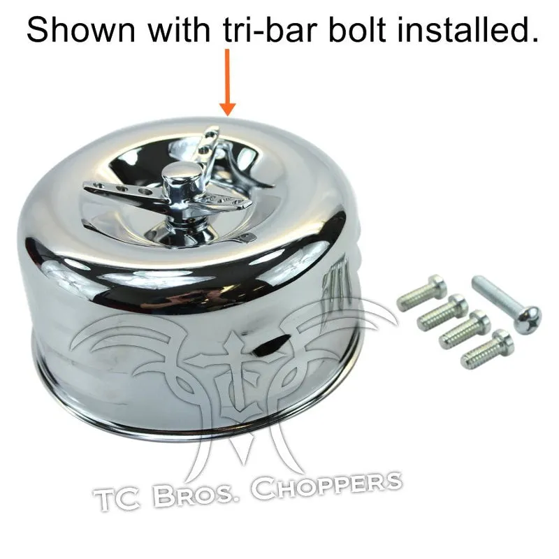 TC Bros. Chrome Louvered Air Cleaner Bendix Zenith & Keihin Butterfly Carbs
