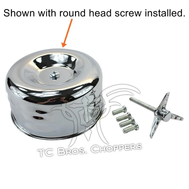 TC Bros. Chrome Louvered Air Cleaner Bendix Zenith & Keihin Butterfly Carbs