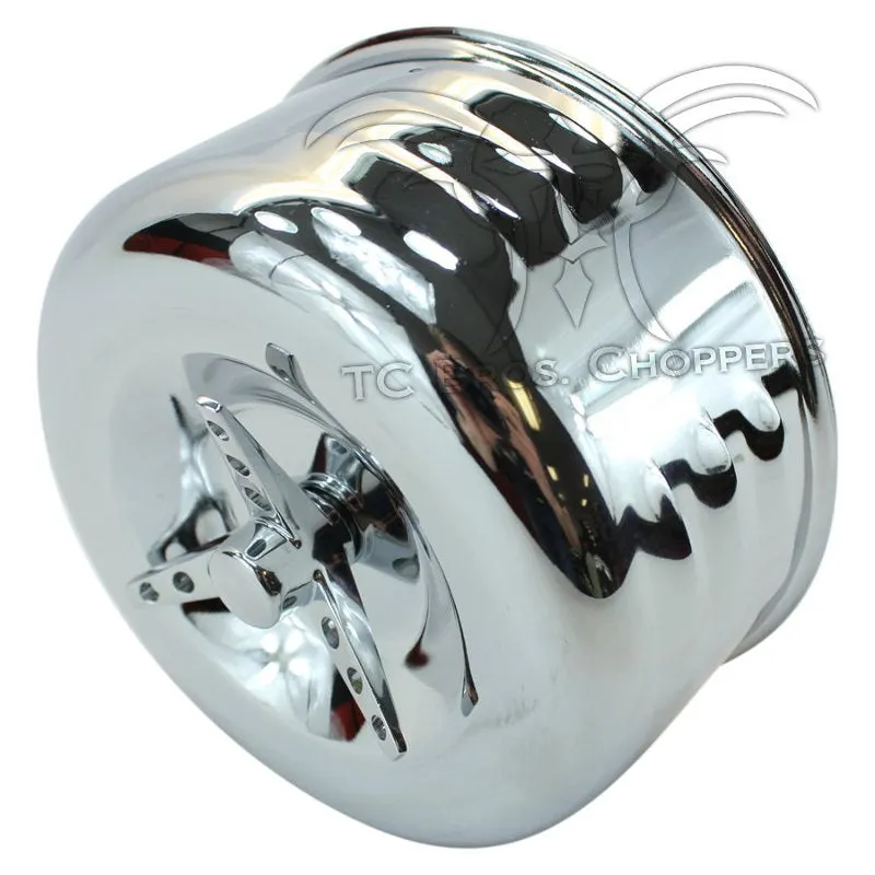 TC Bros. Chrome Louvered Air Cleaner Bendix Zenith & Keihin Butterfly Carbs
