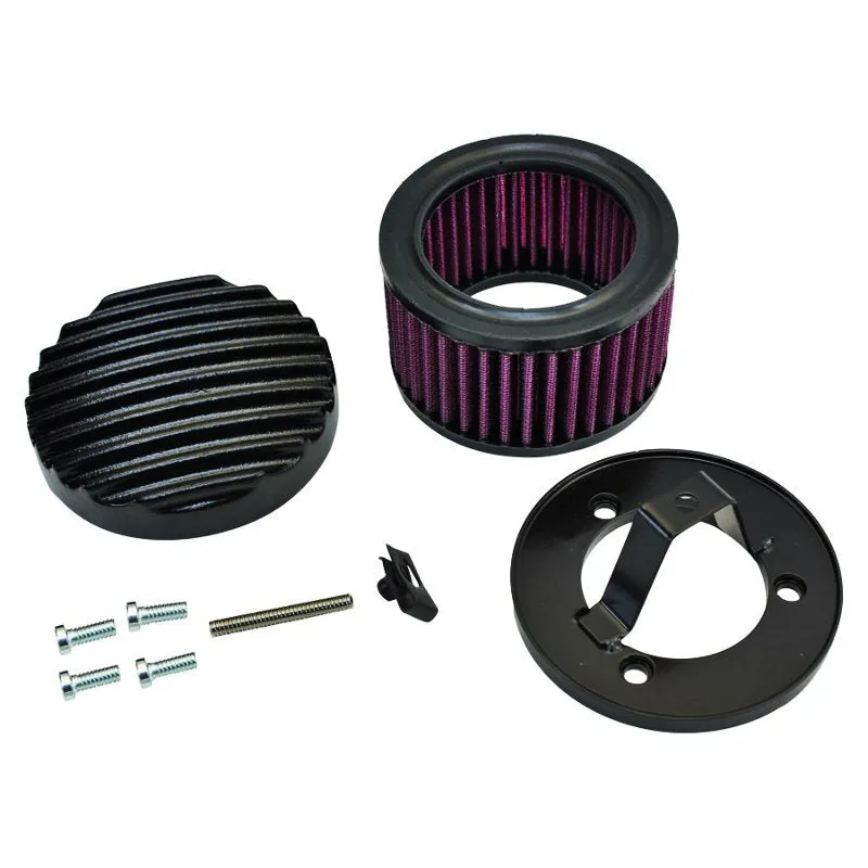 TC Bros. Finned Black Air Cleaner HD CV Carbs & EFI