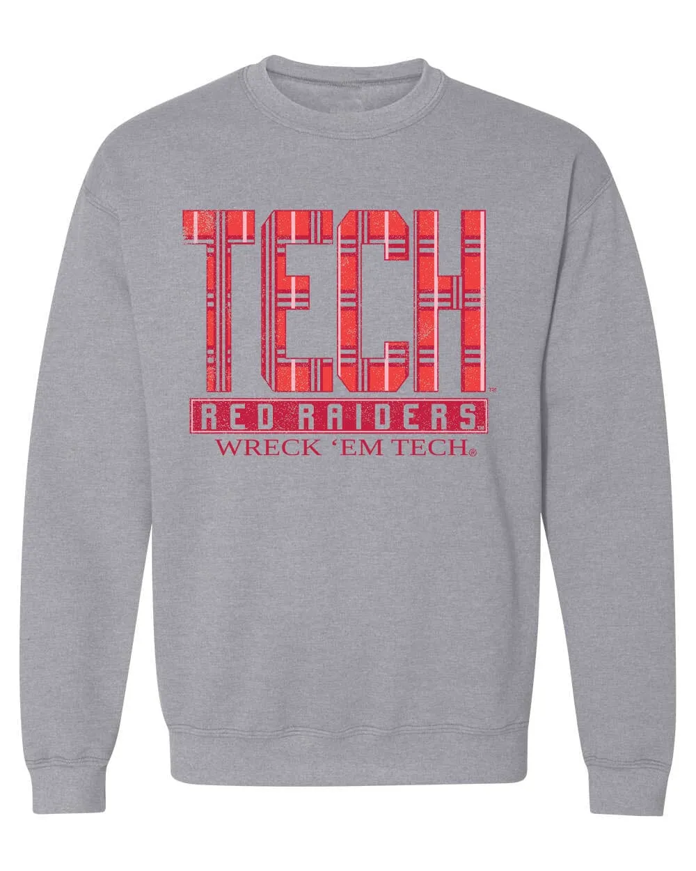 Texas Tech Preppy Plaid Gray Thrifted Sweatshirt
