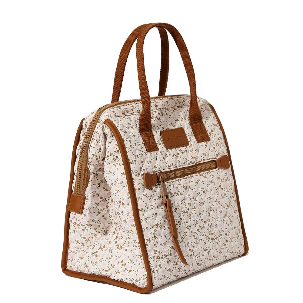 the LUNCH BAG quilted Brown Floral