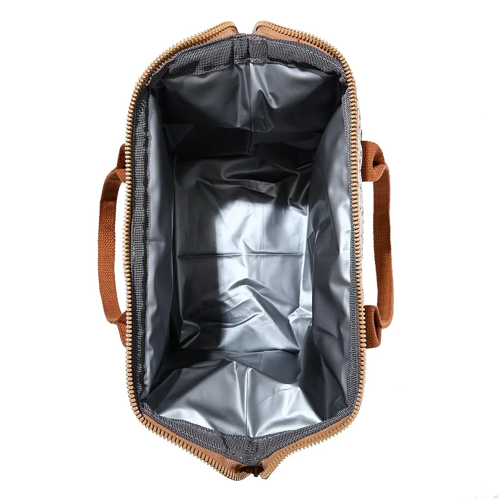the LUNCH BAG quilted Brown Floral