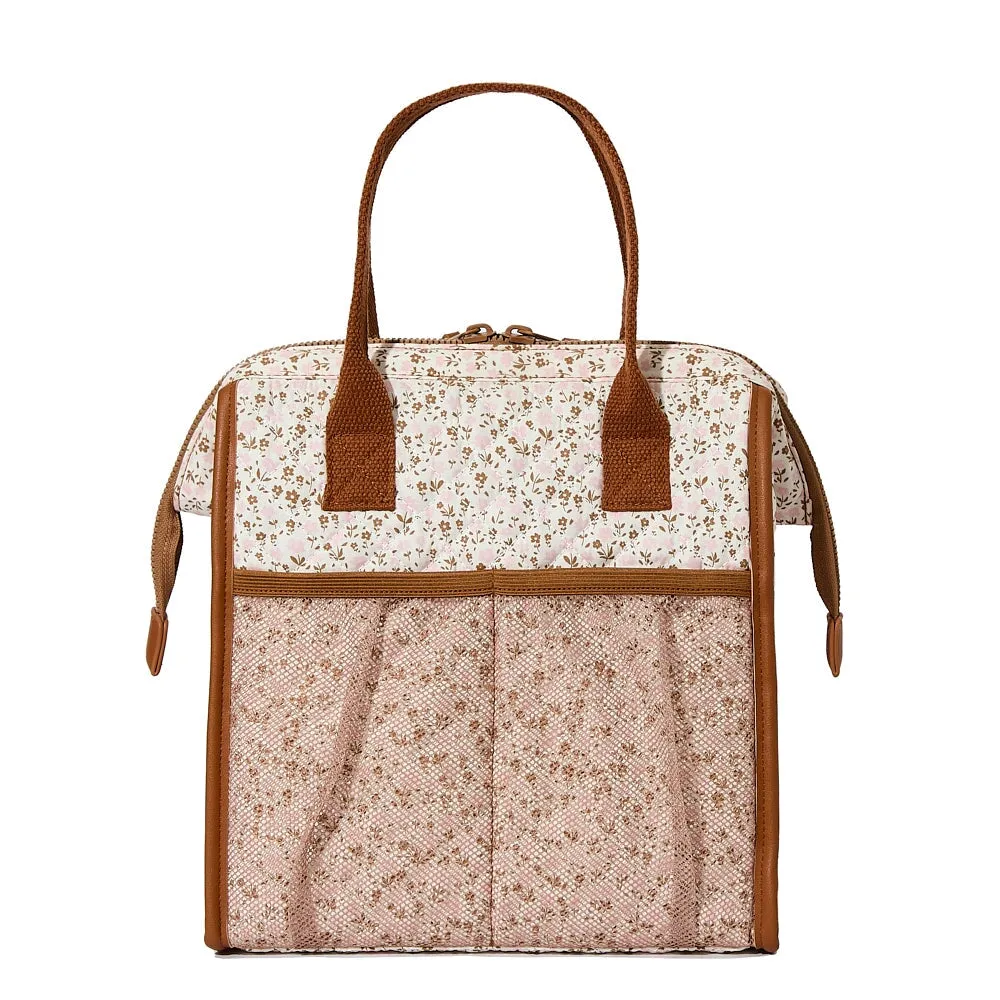 the LUNCH BAG quilted Brown Floral
