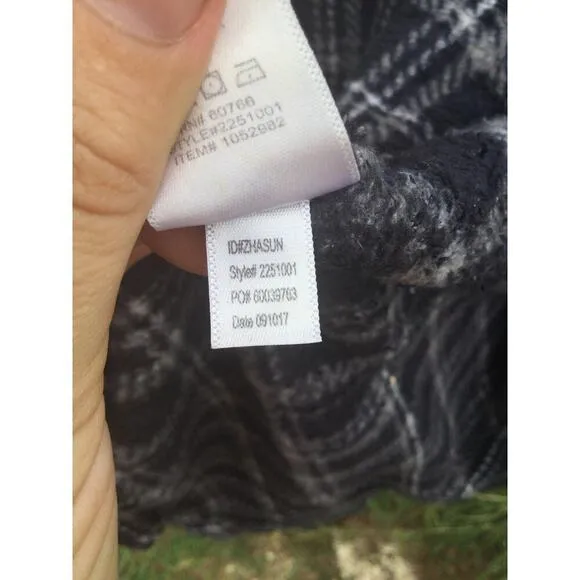 Tommy Bahama mens flannel robe sz L XL large black grey gray plaid belt gorpcore