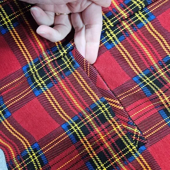 Torrid Betsey Johnson Blazer Womens 3X Red Plaid Preppy Academia Ponte Jacket