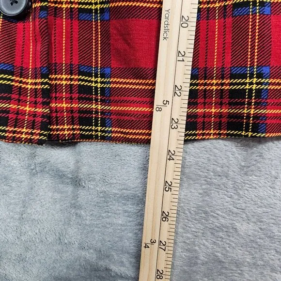 Torrid Betsey Johnson Blazer Womens 3X Red Plaid Preppy Academia Ponte Jacket