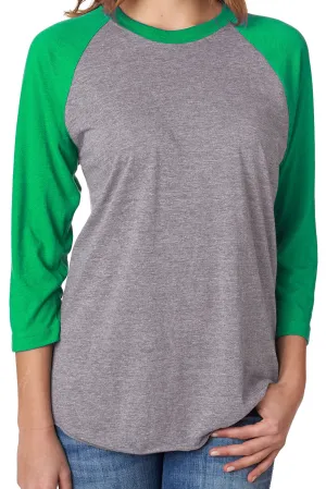 Tri-Blend Unisex 3/4 Raglan, Envy/Premium Heather *Personalize It!