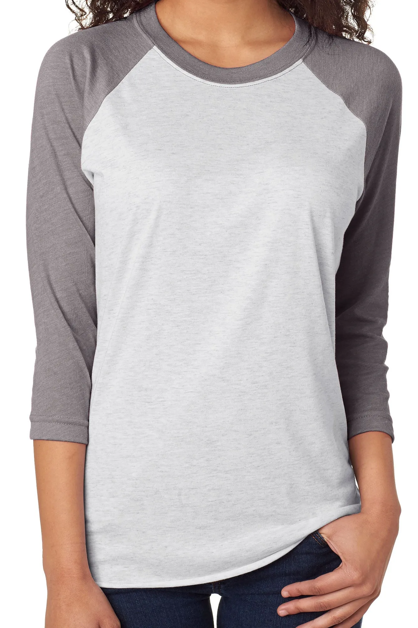 Tri-Blend Unisex 3/4 Raglan, Premium Heather/Heather White *Personalize It!