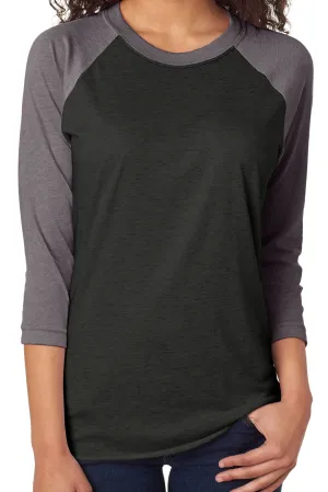 Tri-Blend Unisex 3/4 Raglan, Premium Heather/Vintage Black *Personalize It!