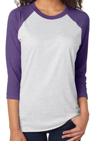 Tri-Blend Unisex 3/4 Raglan, Purple Rush/Heather White *Personalize It!