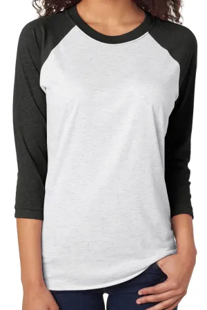 Tri-Blend Unisex 3/4 Raglan, Vintage Black/Heather White *Personalize It!
