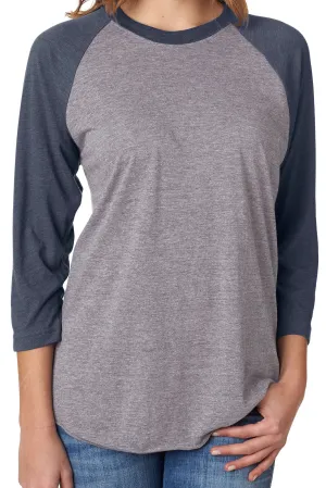 Tri-Blend Unisex 3/4 Raglan, Vintage Navy/Premium Heather *Personalize It!