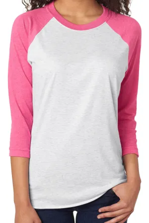 Tri-Blend Unisex 3/4 Raglan, Vintage Pink/Heather White *Personalize It!