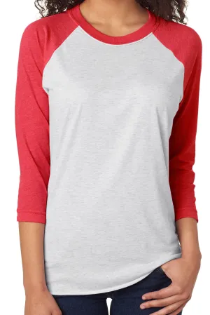 Tri-Blend Unisex 3/4 Raglan, Vintage Red/Heather White *Personalize It!